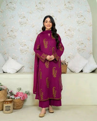 AMBER 3 PC STITCHED