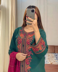 ROYAL GREEN 3 PC STITCHED