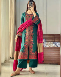 ROYAL GREEN 3 PC STITCHED
