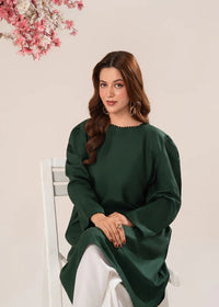 PEPLUM GREEN 2PCS Stitched