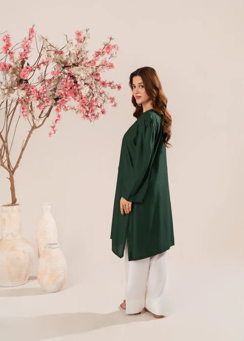PEPLUM GREEN 2PCS Stitched