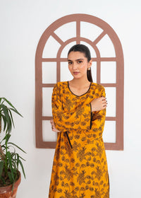 Petal Embroidered 2pcs - Mustard