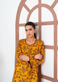 Petal Embroidered 2pcs - Mustard
